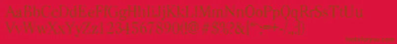 CasadantiqueLightRegular-Schriftart – Braune Schriften auf rotem Hintergrund