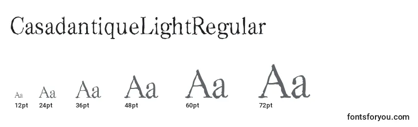 Размеры шрифта CasadantiqueLightRegular