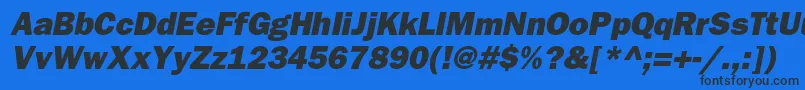 BloknotheavycItalic Font – Black Fonts on Blue Background