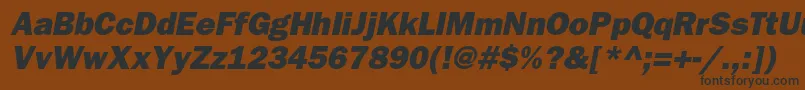 BloknotheavycItalic Font – Black Fonts on Brown Background