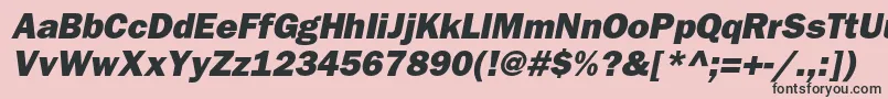 BloknotheavycItalic Font – Black Fonts on Pink Background
