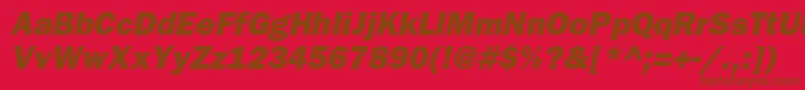 Шрифт BloknotheavycItalic – коричневые шрифты на красном фоне