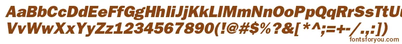 BloknotheavycItalic-fontti – ruskeat fontit valkoisella taustalla