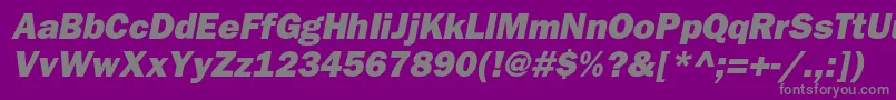 Czcionka BloknotheavycItalic – szare czcionki na fioletowym tle