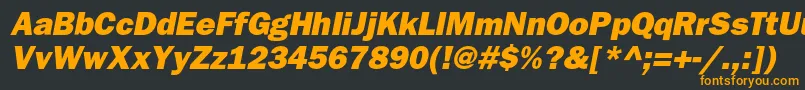 BloknotheavycItalic Font – Orange Fonts on Black Background