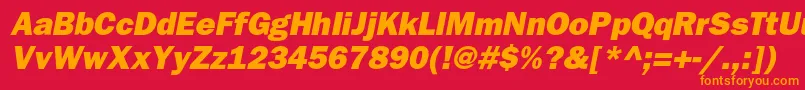 Шрифт BloknotheavycItalic – оранжевые шрифты на красном фоне