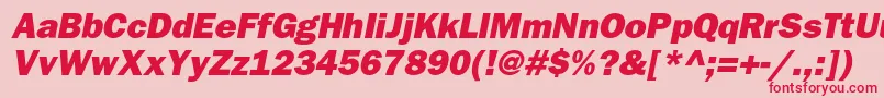 Шрифт BloknotheavycItalic – красные шрифты на розовом фоне