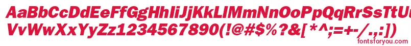 Czcionka BloknotheavycItalic – czerwone czcionki