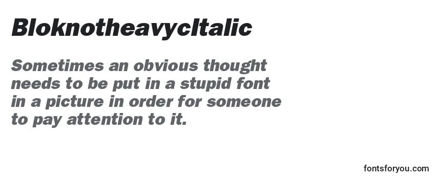 Review of the BloknotheavycItalic Font