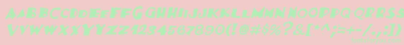 FestivasskItalicフォントについての詳細 フォントFestivasskItalic – ピンクの背景に緑の文字