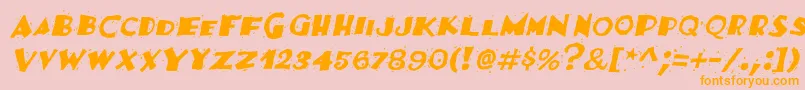 Więcej informacji o czcionce FestivasskItalic Czcionka FestivasskItalic – pomarańczowe czcionki na różowym tle