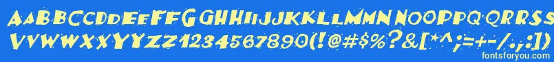 FestivasskItalic Font – Yellow Fonts on Blue Background