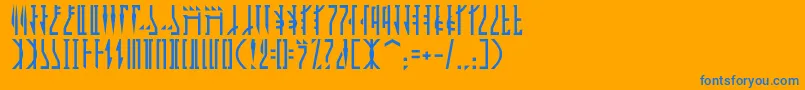 Mandalor Font – Blue Fonts on Orange Background