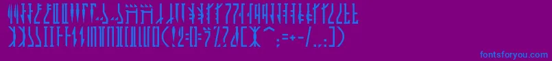 Mandalor-Schriftart – Blaue Schriften auf violettem Hintergrund