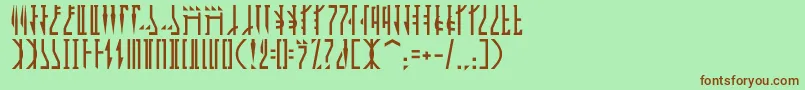 Mandalor-Schriftart – Braune Schriften auf grünem Hintergrund