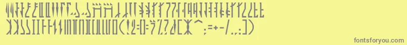 フォントMandalor – 黄色の背景に灰色の文字