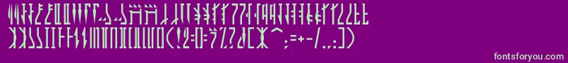 Mandalor-fontti – vihreät fontit violetilla taustalla