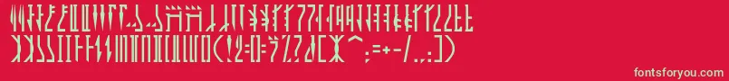 フォントMandalor – 赤い背景に緑の文字