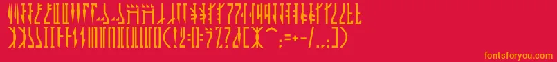 Mandalor Font – Orange Fonts on Red Background