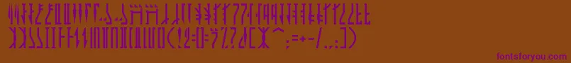 Mandalor-Schriftart – Violette Schriften auf braunem Hintergrund