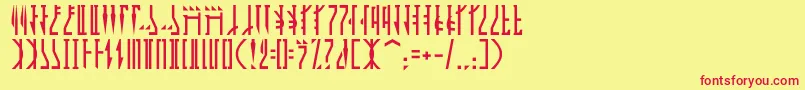 Mandalor-fontti – punaiset fontit keltaisella taustalla