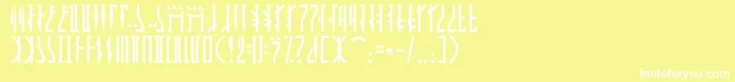 Czcionka Mandalor – białe czcionki na żółtym tle