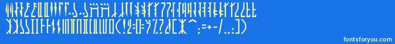 Mandalor Font – Yellow Fonts on Blue Background