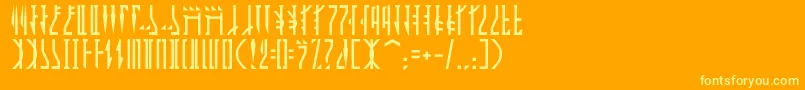フォントMandalor – オレンジの背景に黄色の文字