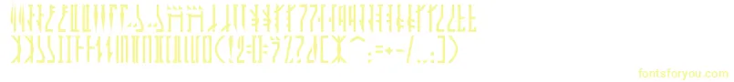 フォントMandalor – 白い背景に黄色の文字