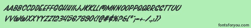 フォントPressdarlingboldital – 緑の背景に黒い文字
