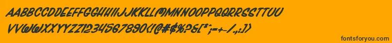 Pressdarlingboldital Font – Black Fonts on Orange Background