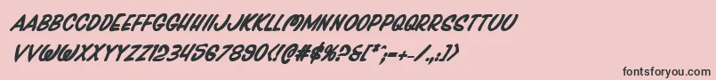 Шрифт Pressdarlingboldital – чёрные шрифты на розовом фоне