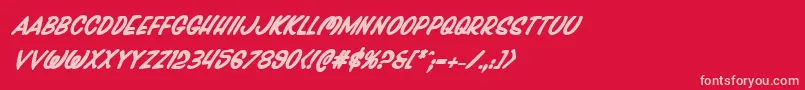 Pressdarlingboldital Font – Pink Fonts on Red Background