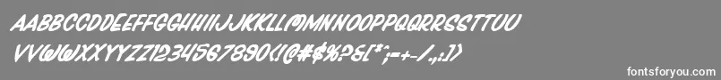 フォントPressdarlingboldital – 灰色の背景に白い文字