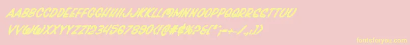 Pressdarlingboldital Font – Yellow Fonts on Pink Background