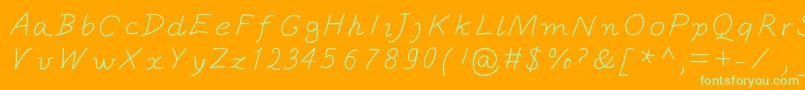 October Font – Green Fonts on Orange Background