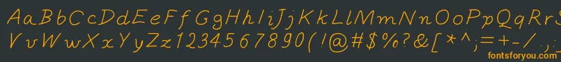 フォントOctober – 黒い背景にオレンジの文字