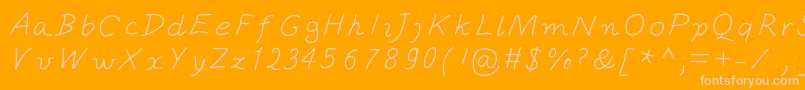 October Font – Pink Fonts on Orange Background
