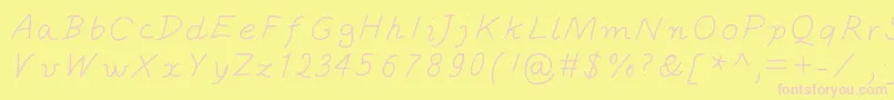 October Font – Pink Fonts on Yellow Background