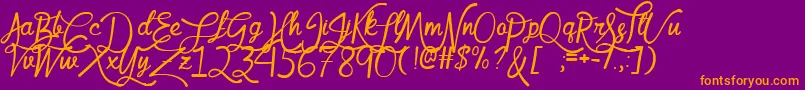 MfQueenLeela Font – Orange Fonts on Purple Background