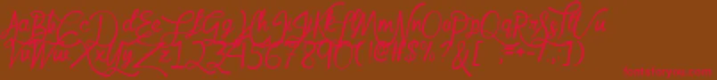 MfQueenLeela Font – Red Fonts on Brown Background