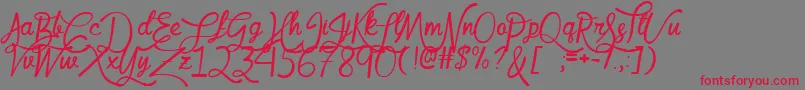 MfQueenLeela Font – Red Fonts on Gray Background