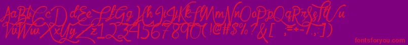 MfQueenLeela Font – Red Fonts on Purple Background