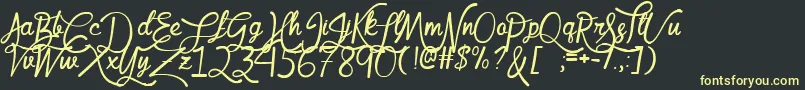 MfQueenLeela Font – Yellow Fonts on Black Background