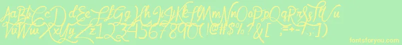 MfQueenLeela Font – Yellow Fonts on Green Background