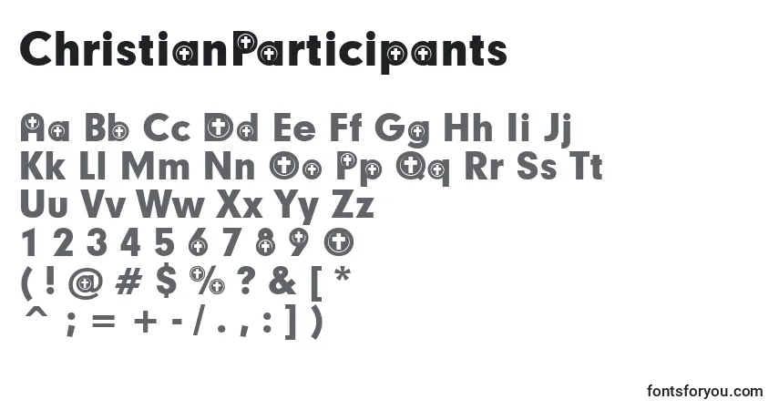 Fuente ChristianParticipants - alfabeto, números, caracteres especiales