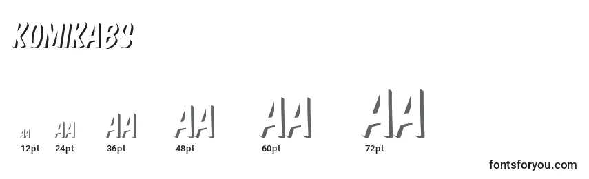 Размеры шрифта Komikabs