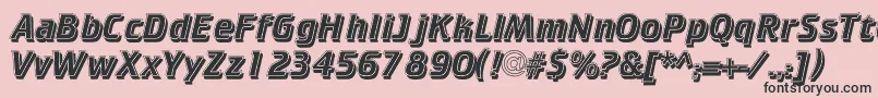 フォントCricketinlineshadowc – ピンクの背景に黒い文字