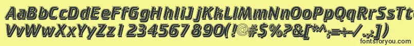 Cricketinlineshadowc Font – Black Fonts on Yellow Background