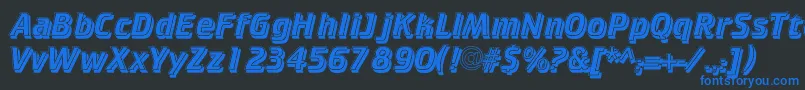 フォントCricketinlineshadowc – 黒い背景に青い文字